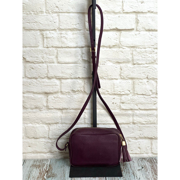 Gigi Crossbody Handbag‎ Women's Leather Camera Handbag Burgundy Wine Small - Picture 13 of 16